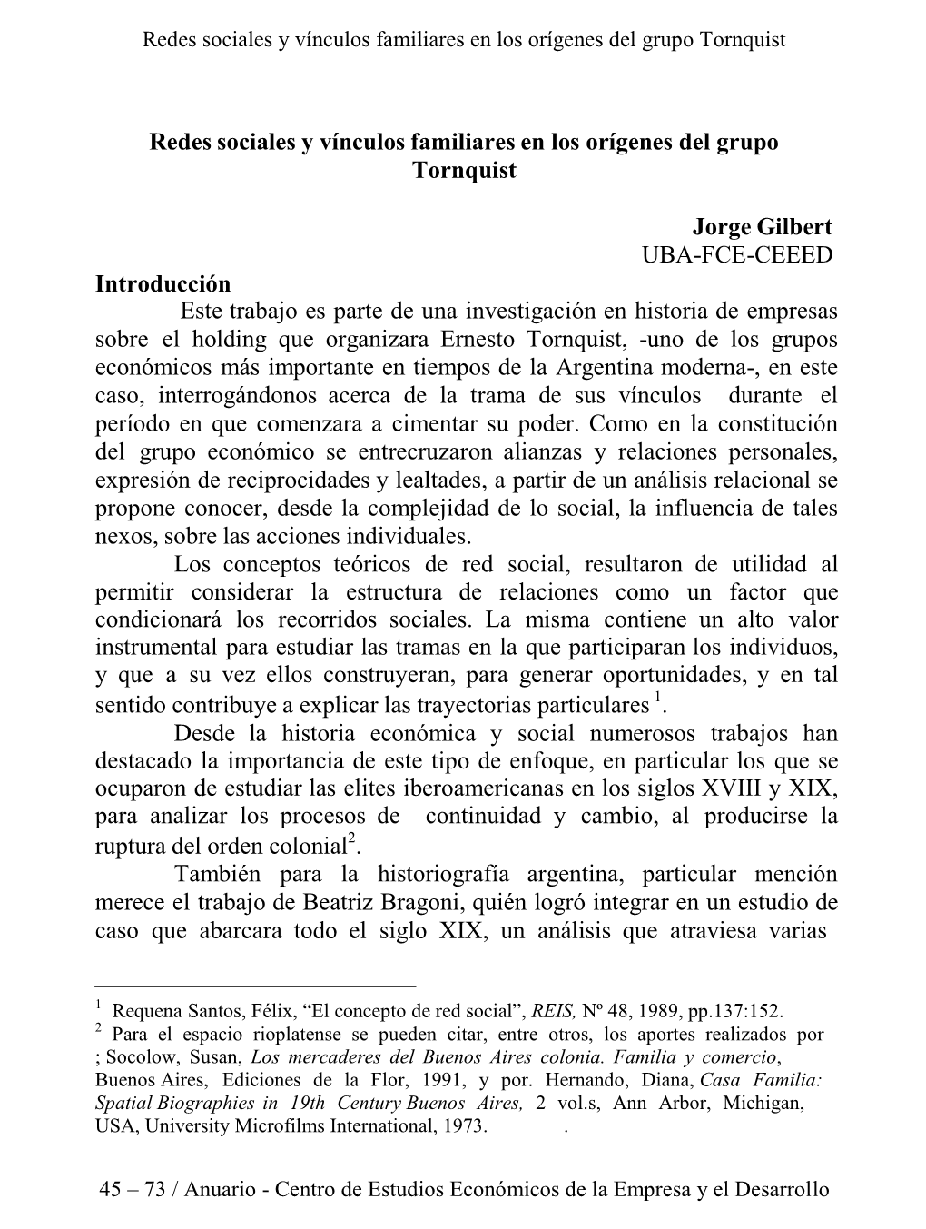 Redes Sociales Y Vínculos Familiares En Los Orígenes Del Grupo Tornquist