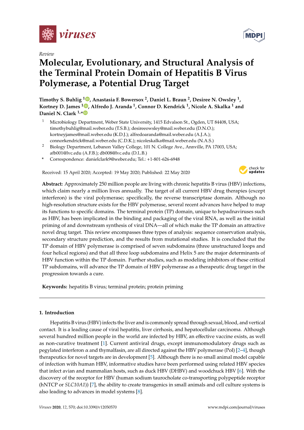 Molecular, Evolutionary, and Structural Analysis of the Terminal Protein Domain of Hepatitis B Virus Polymerase, a Potential Drug Target