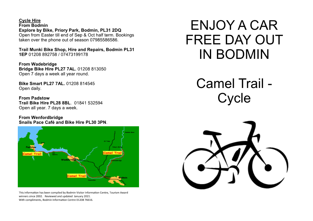 ENJOY a CAR FREE DAY out in BODMIN Camel Trail