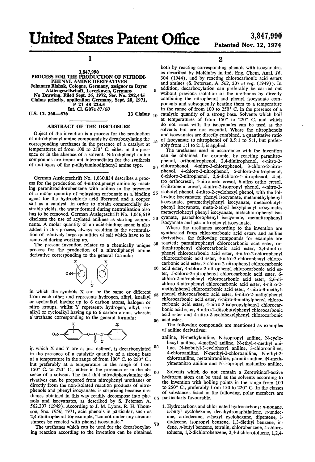 United States Patent Office Patented Nov