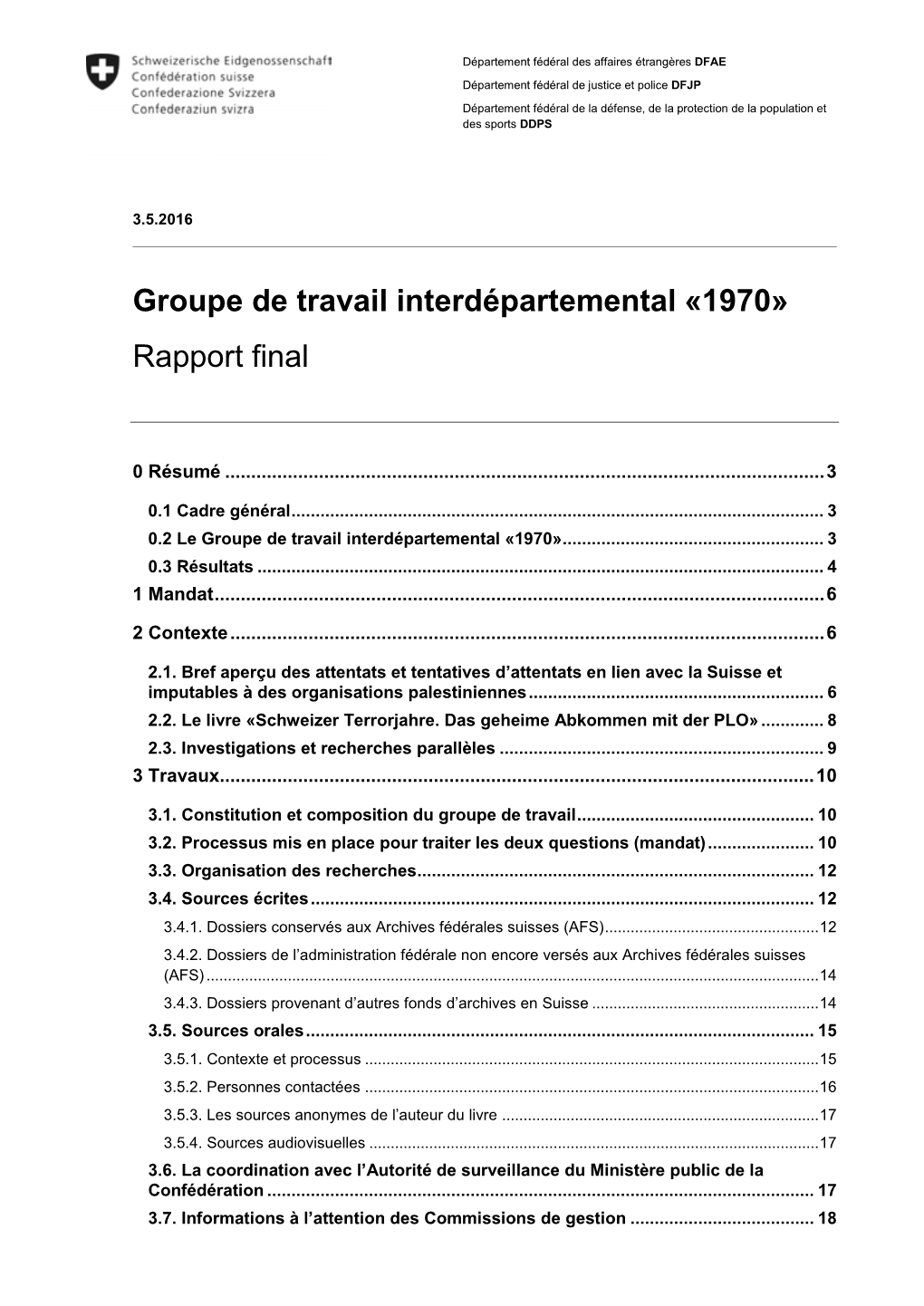 Groupe De Travail Interdépartemental «1970»