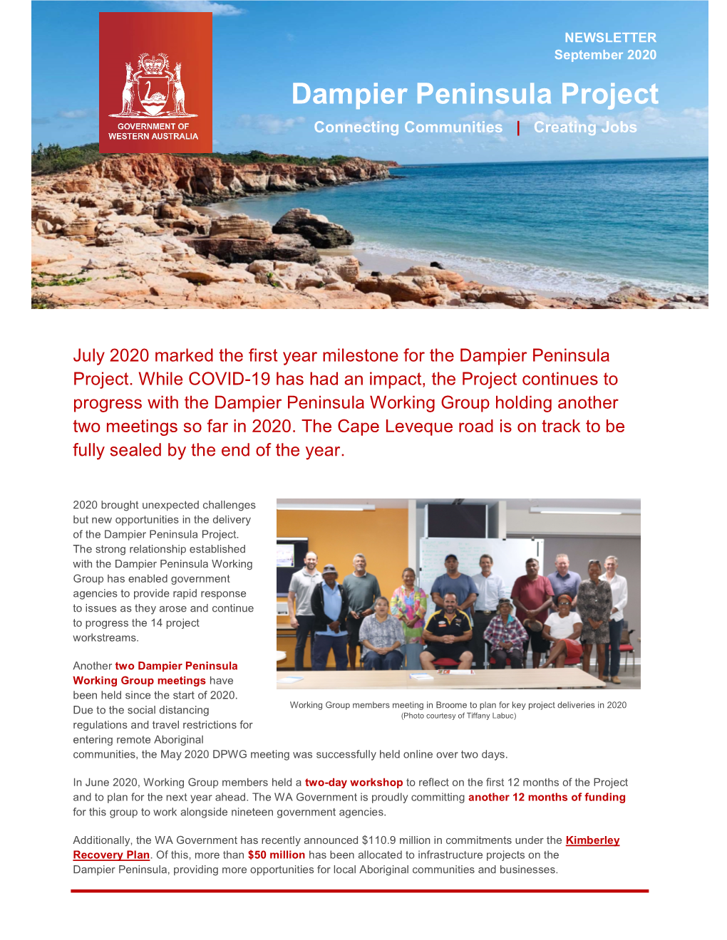 Dampier Peninsula Project Connecting Communities | Creating Jobs