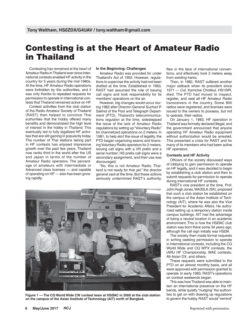 Contesting Is at the Heart of Amateur Radio in Thailand
