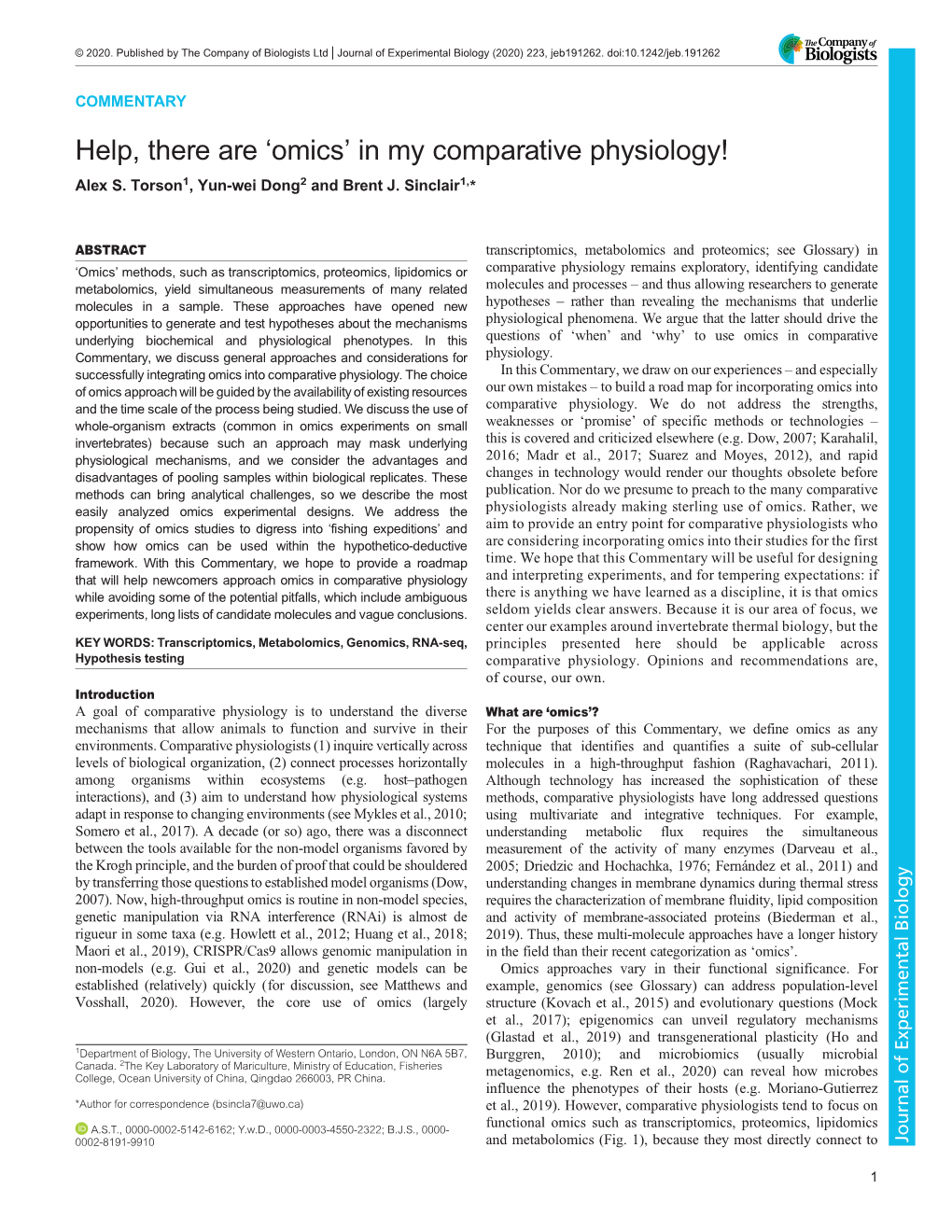 Help, There Are 'Omics' in My Comparative Physiology!