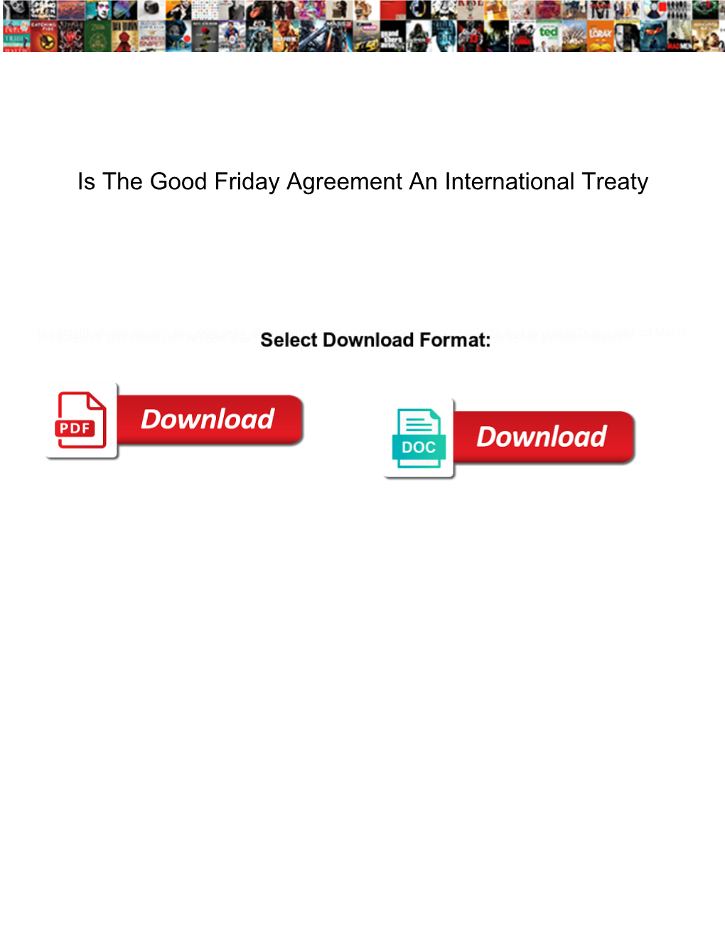 Is the Good Friday Agreement an International Treaty