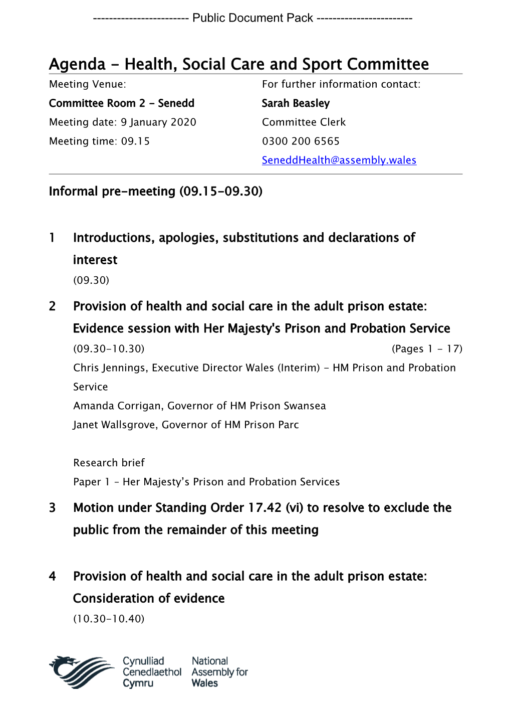 (Public Pack)Agenda Document for Health, Social Care and Sport