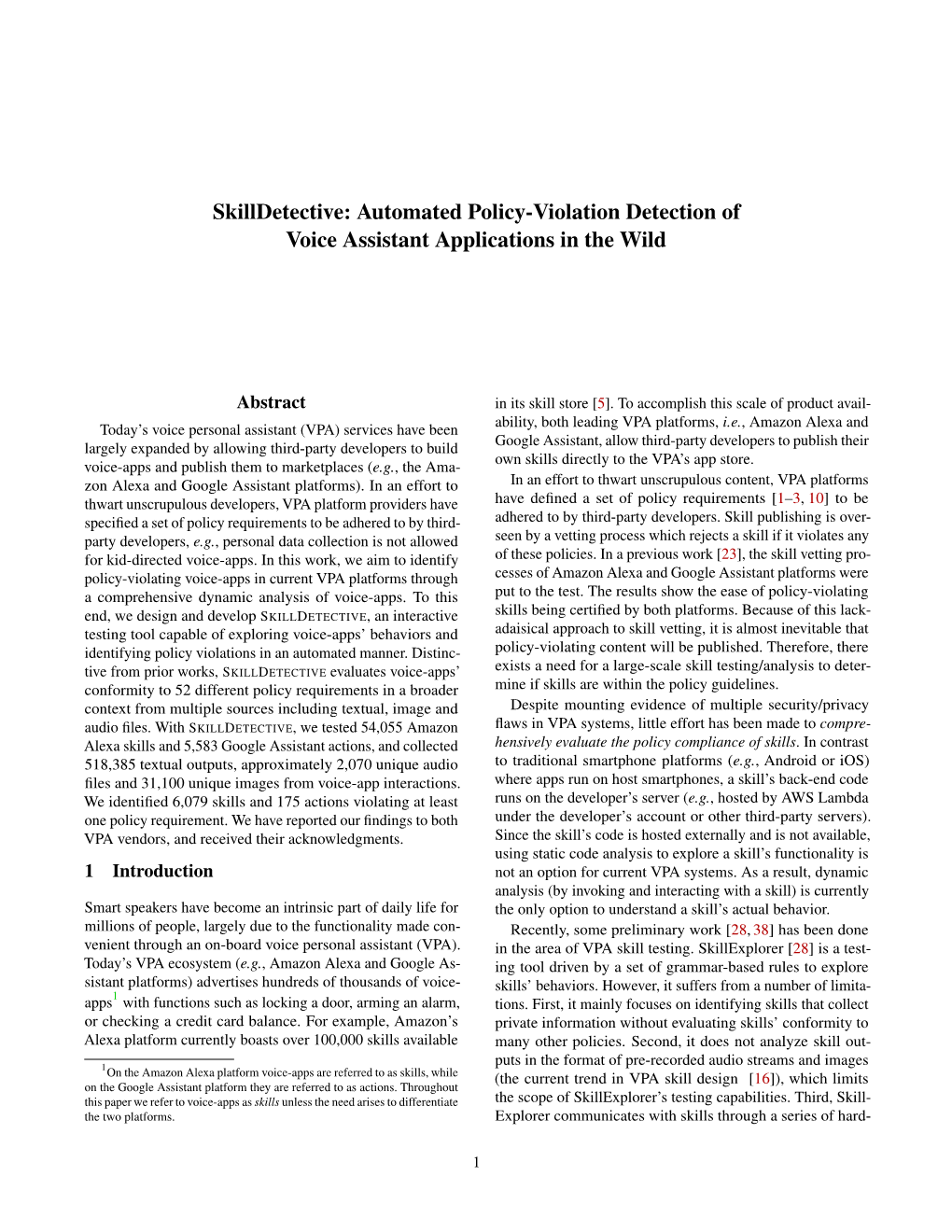 Automated Policy-Violation Detection of Voice Assistant Applications in the Wild