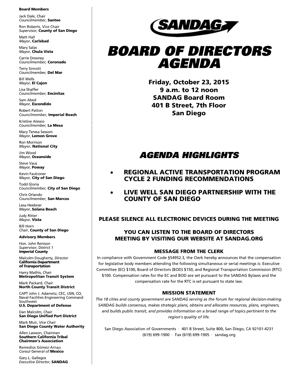 Meeting Notice and Agenda