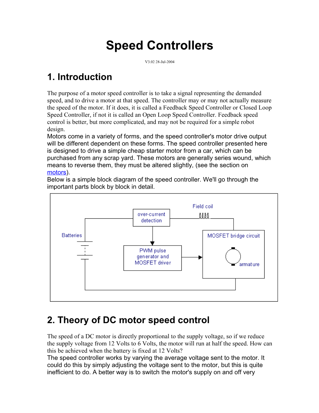 Speed Controllers