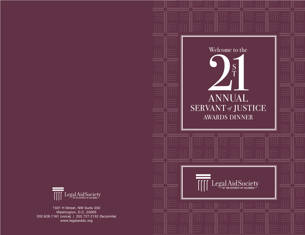 ANNUAL SERVANT of JUSTICE AWARDS DINNER