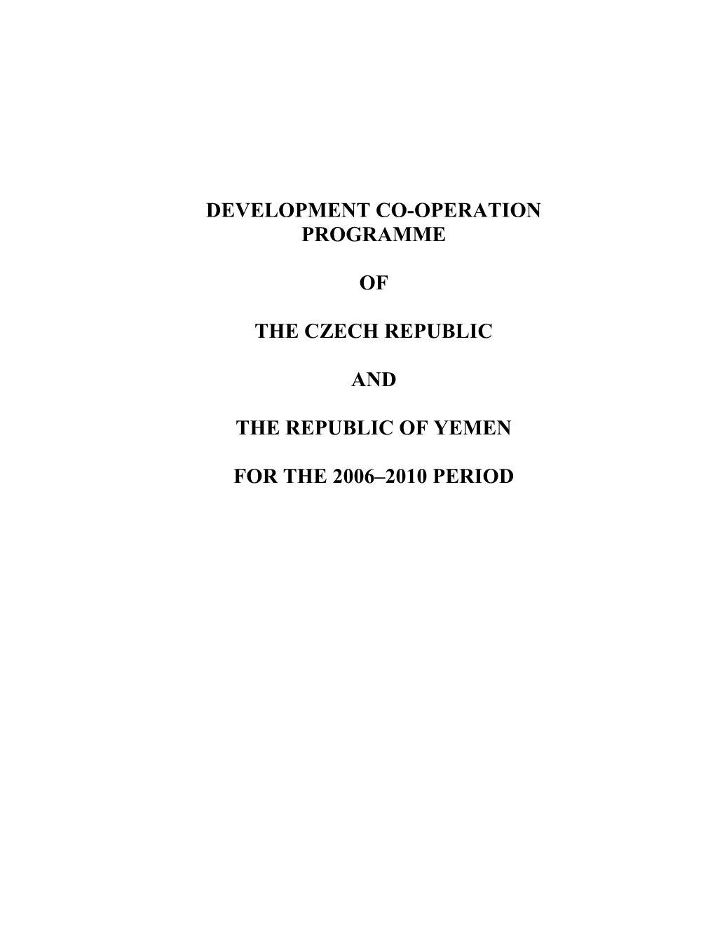 Development Co-Operation Programme