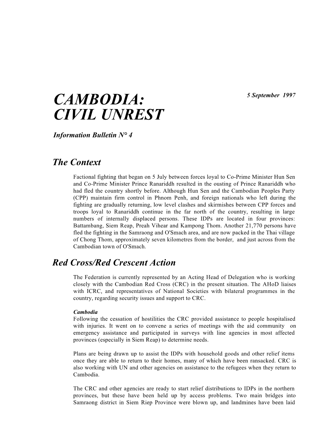 Cambodia Civil Unrest