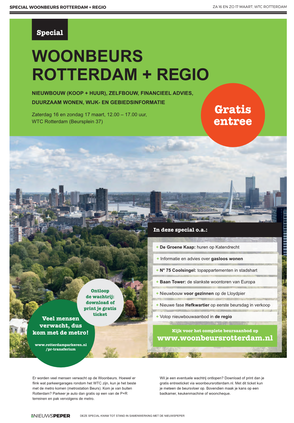 Woonbeurs Rotterdam + Regio Za 16 En Zo 17 Maart, Wtc Rotterdam