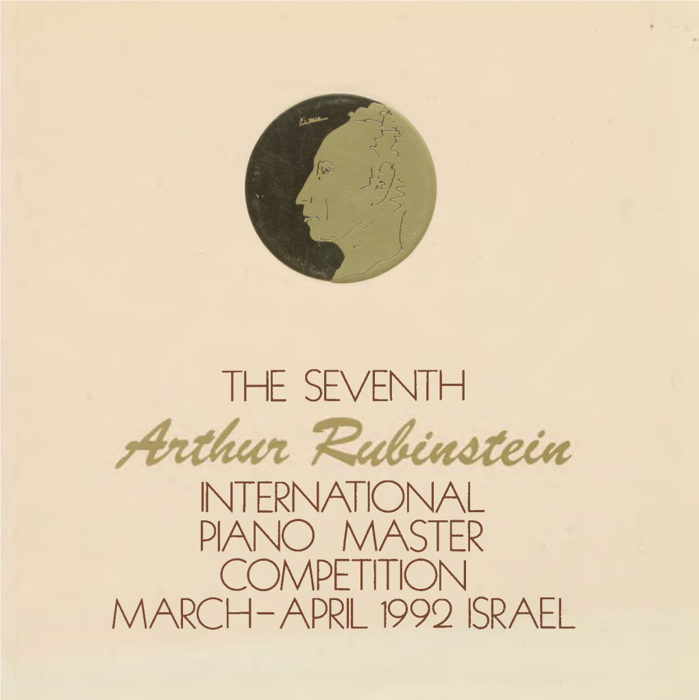 Piano Master Competition March-April 1992 Israel the Arthur Rubinstein International Music Society
