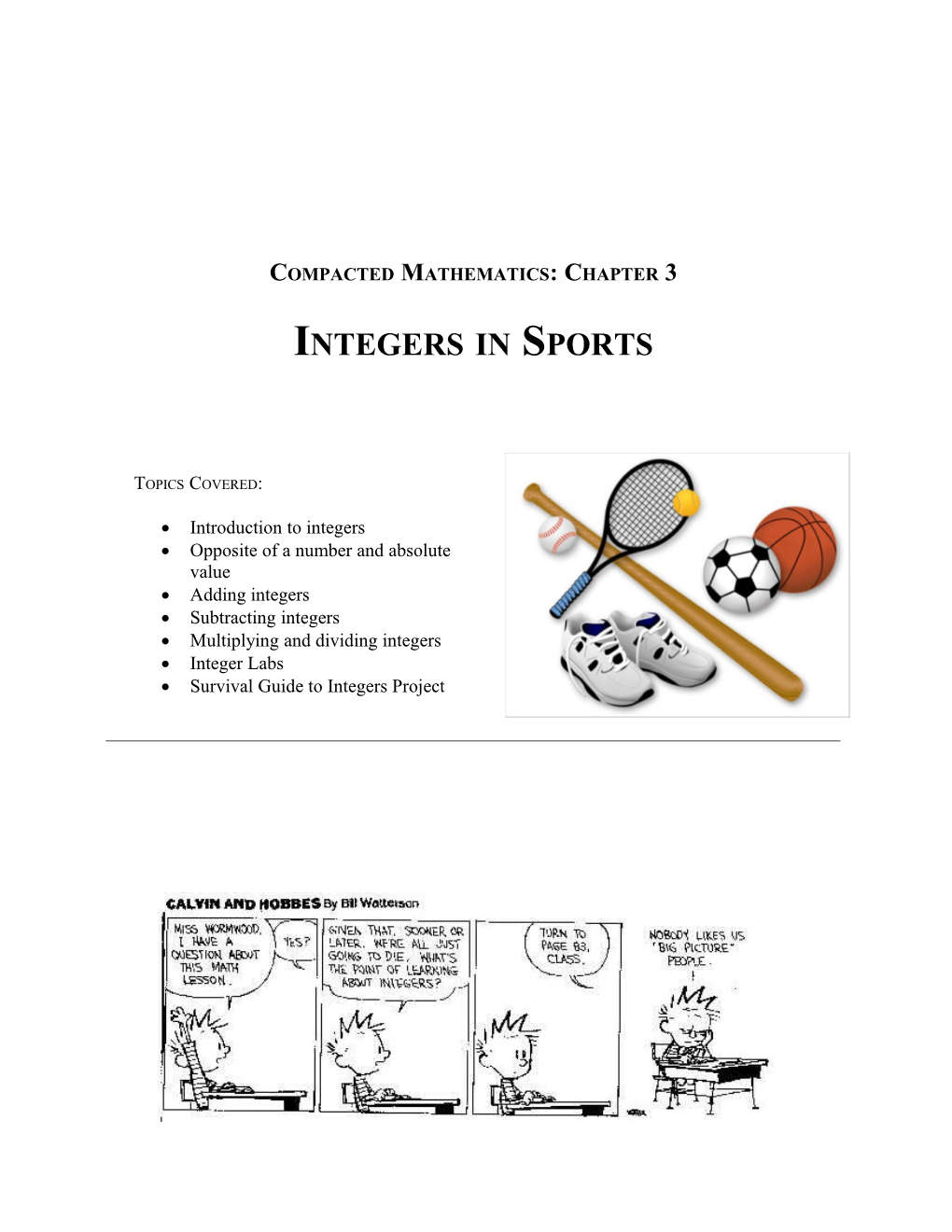 Compacted Mathematics: Chapter 3