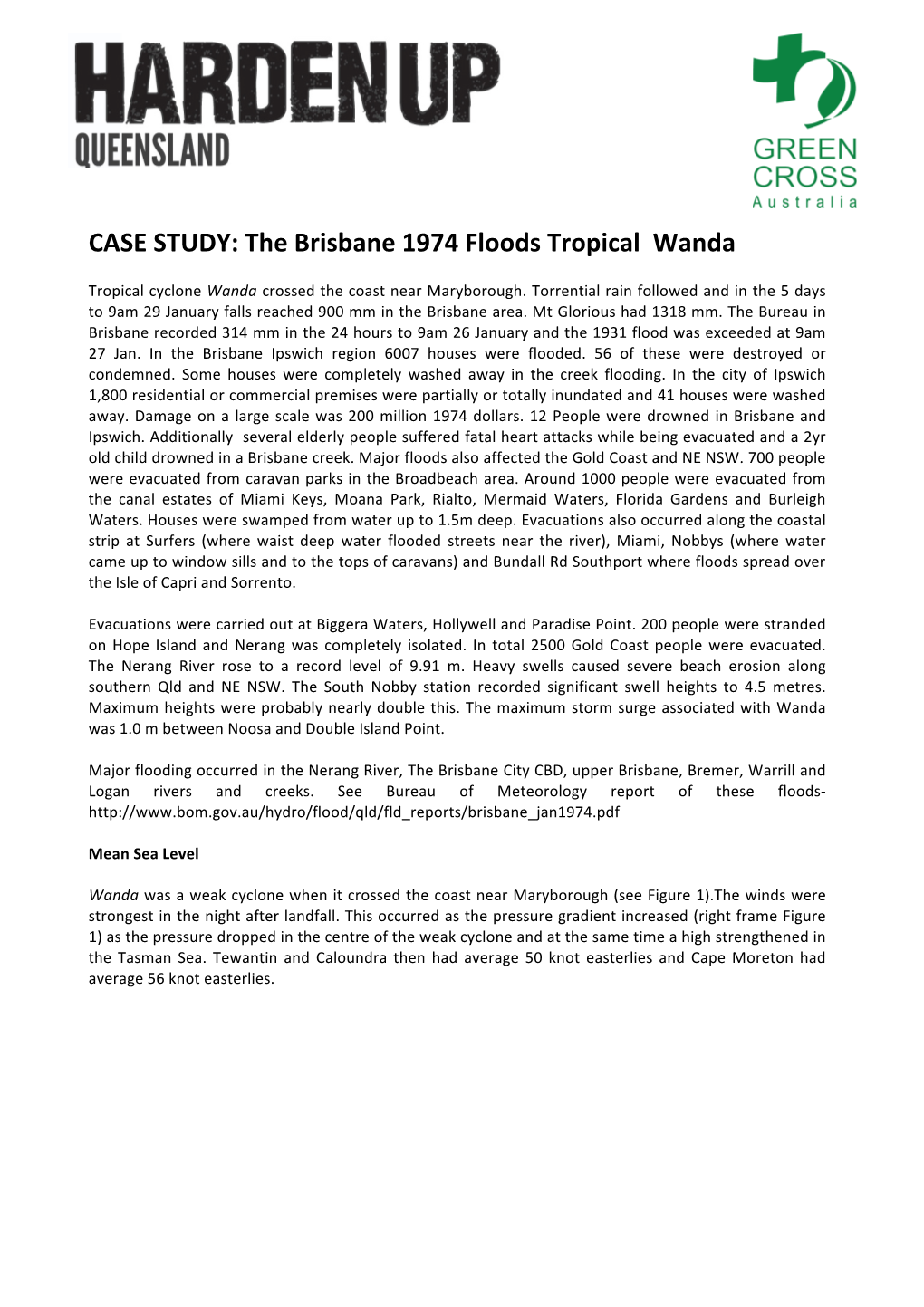 The Brisbane 1974 Floods Tropical Wanda