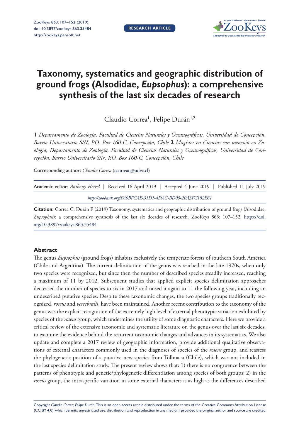 ﻿Taxonomy, Systematics and Geographic Distribution of Ground