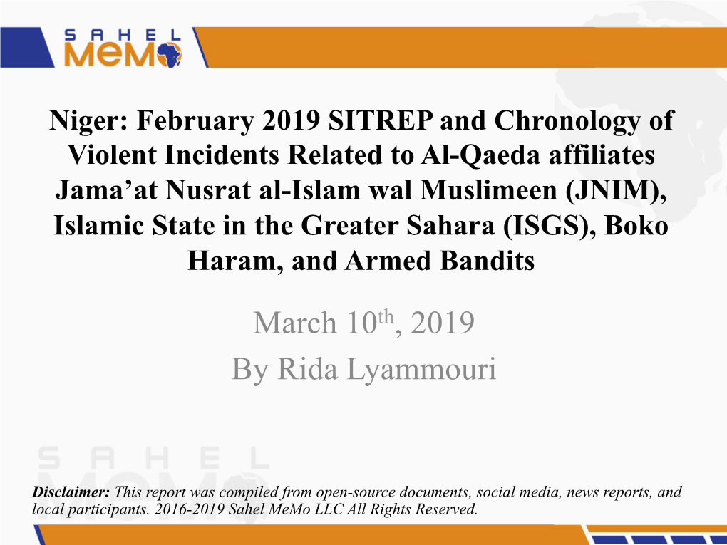 Niger: Sitrep for February 2019