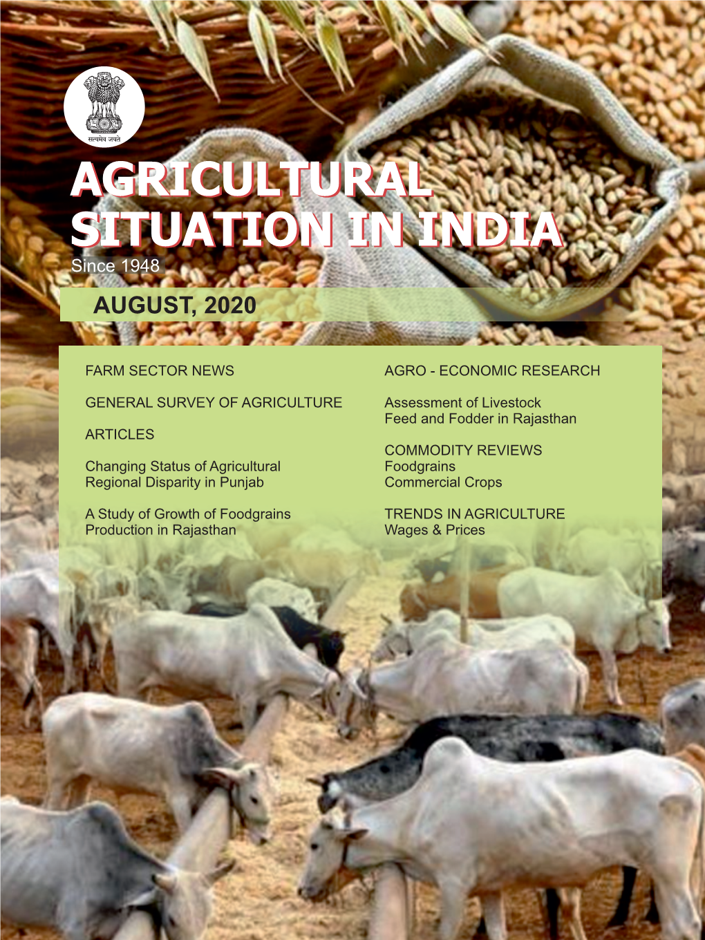 AUGUST, 2020 State of Indian Agriculture