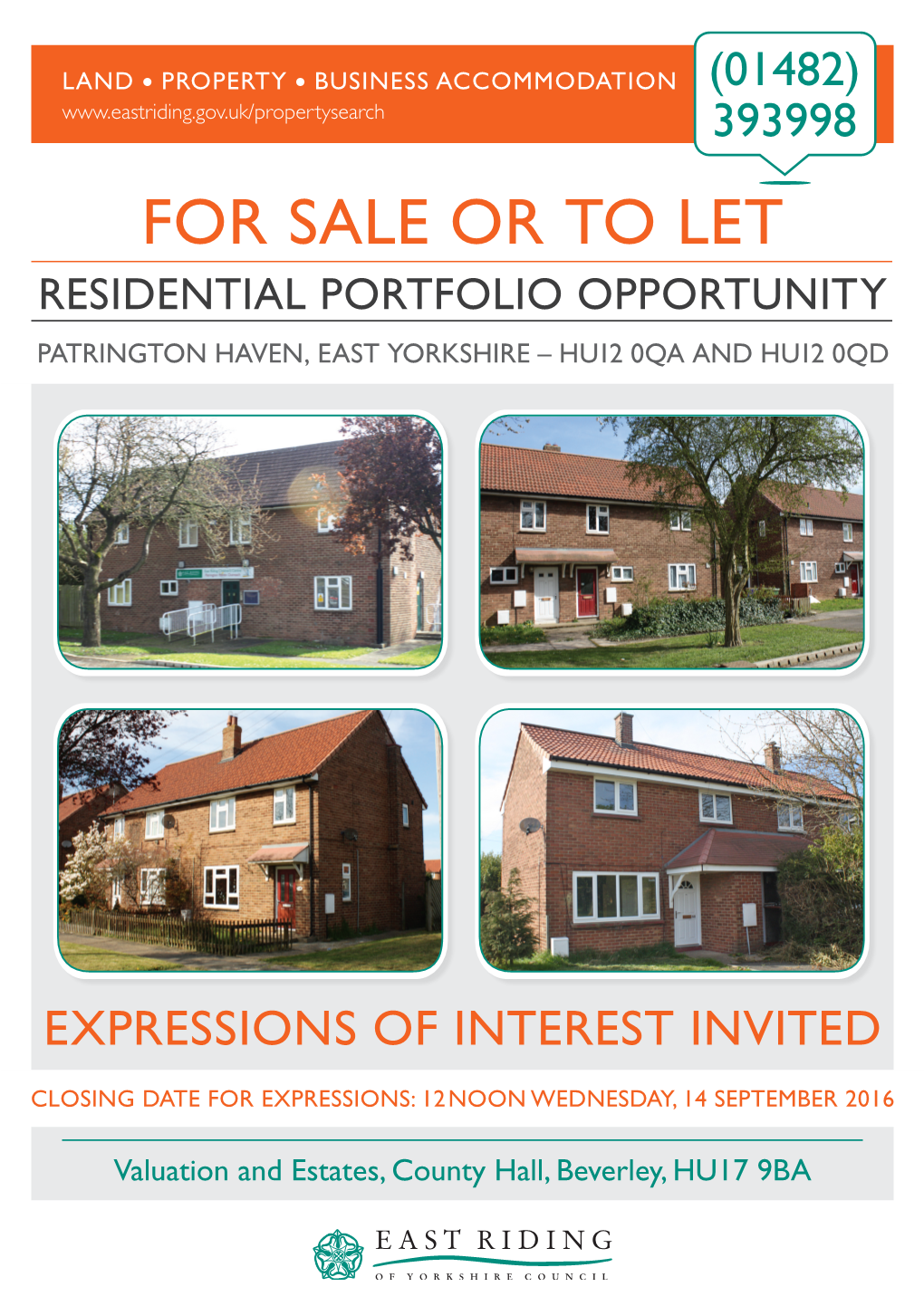 For Sale Or to Let Residential Portfolio Opportunity Patrington Haven, East Yorkshire – Hu12 0Qa and Hu12 0Qd