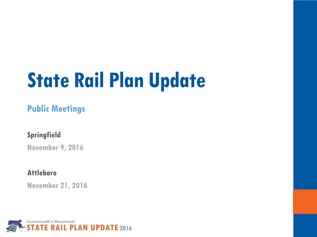 State Rail Plan Update