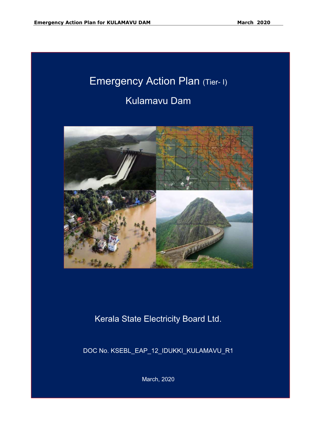 Emergency Action Plan for KULAMAVU DAM March 2020