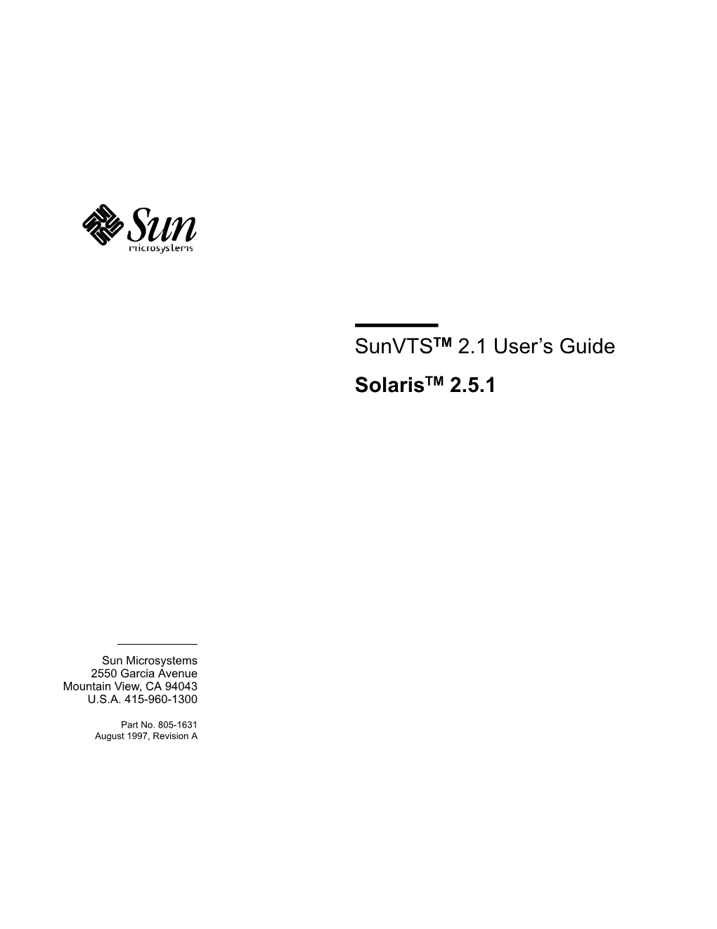 Sunvts 2.1 User's Guide