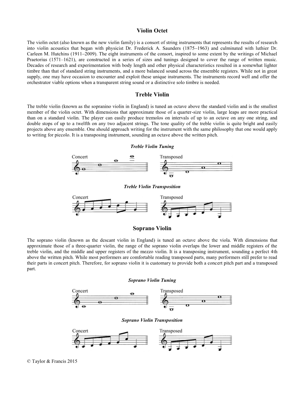 Violin Octet Treble Violin Soprano Violin