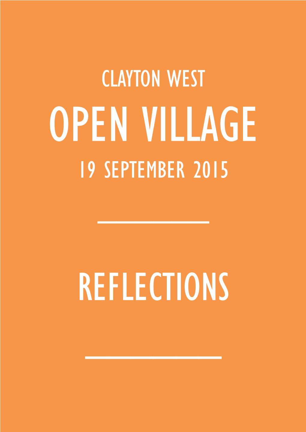 Open Village 19 September 2015 ______