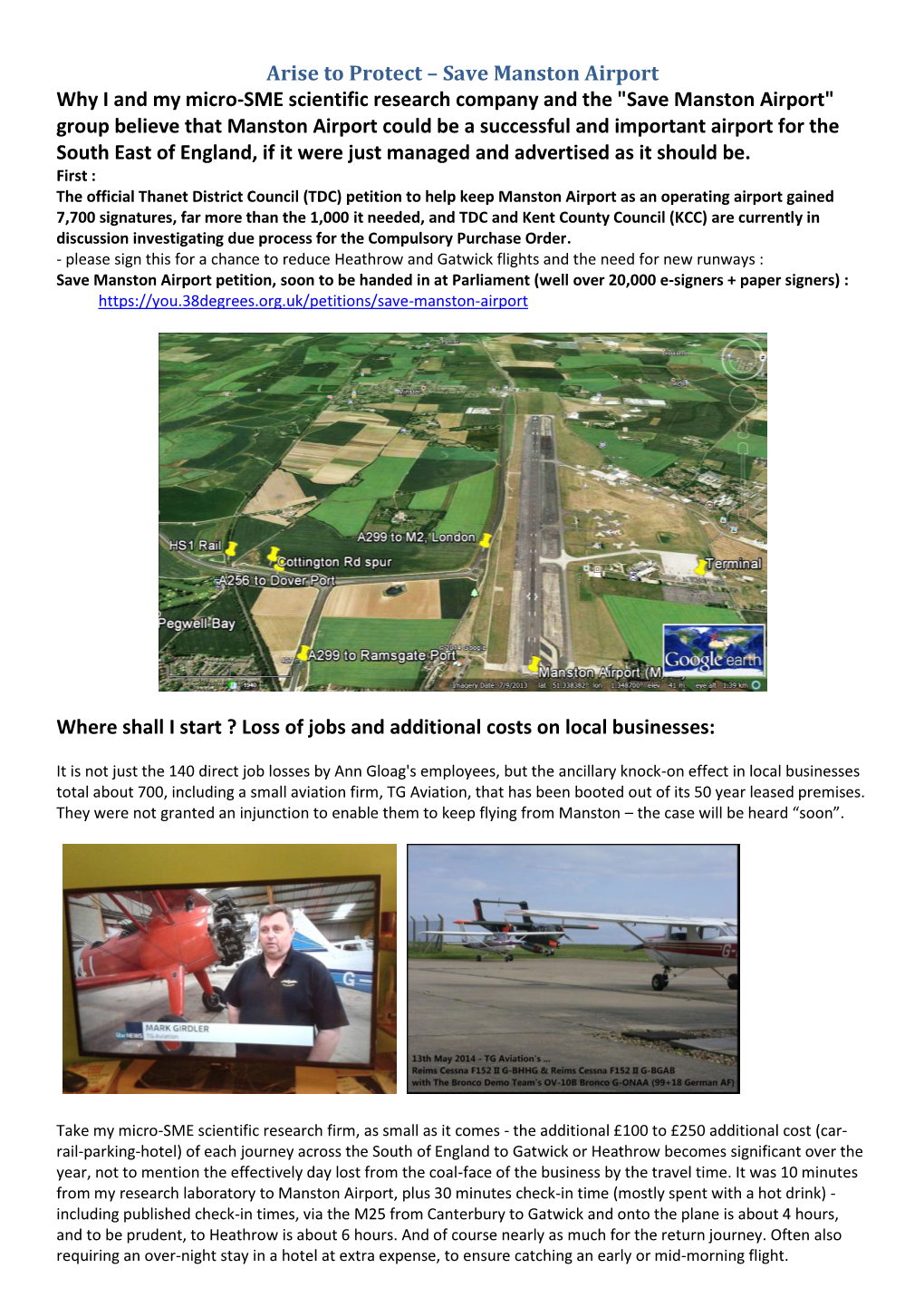 Arise to Protect – Save Manston Airport