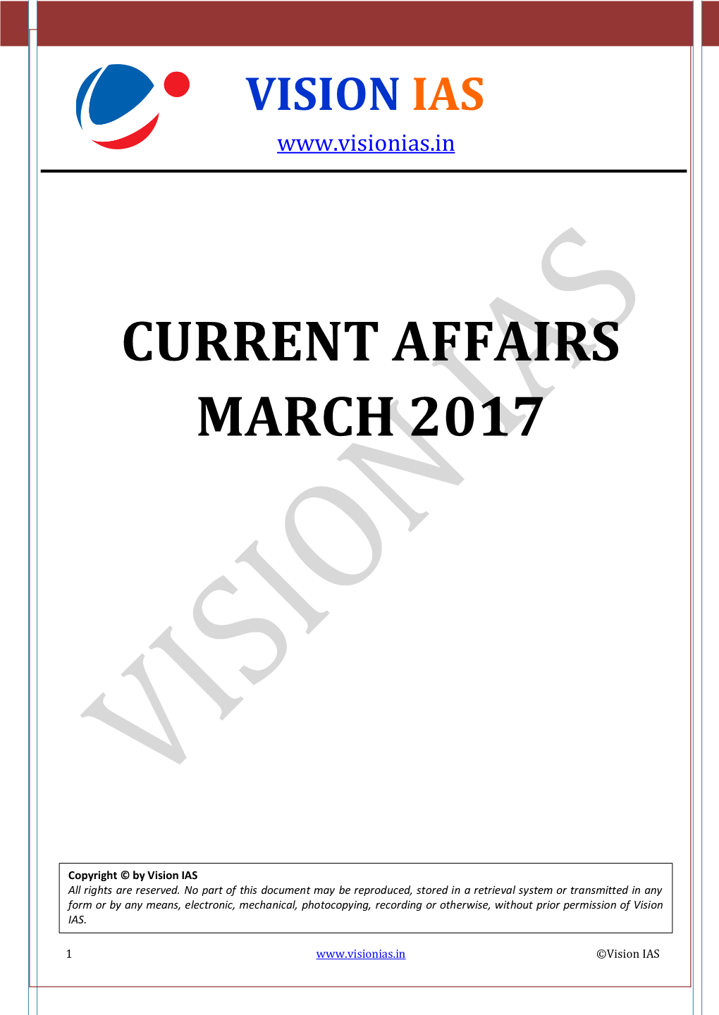 Current Affairs March 2017