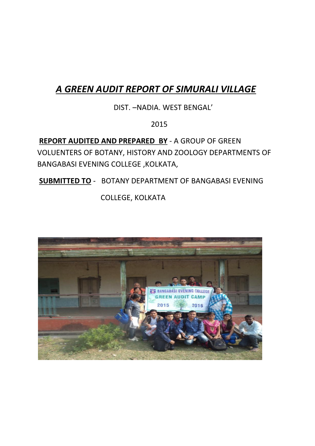 A Green Audit Report of Simurali Village