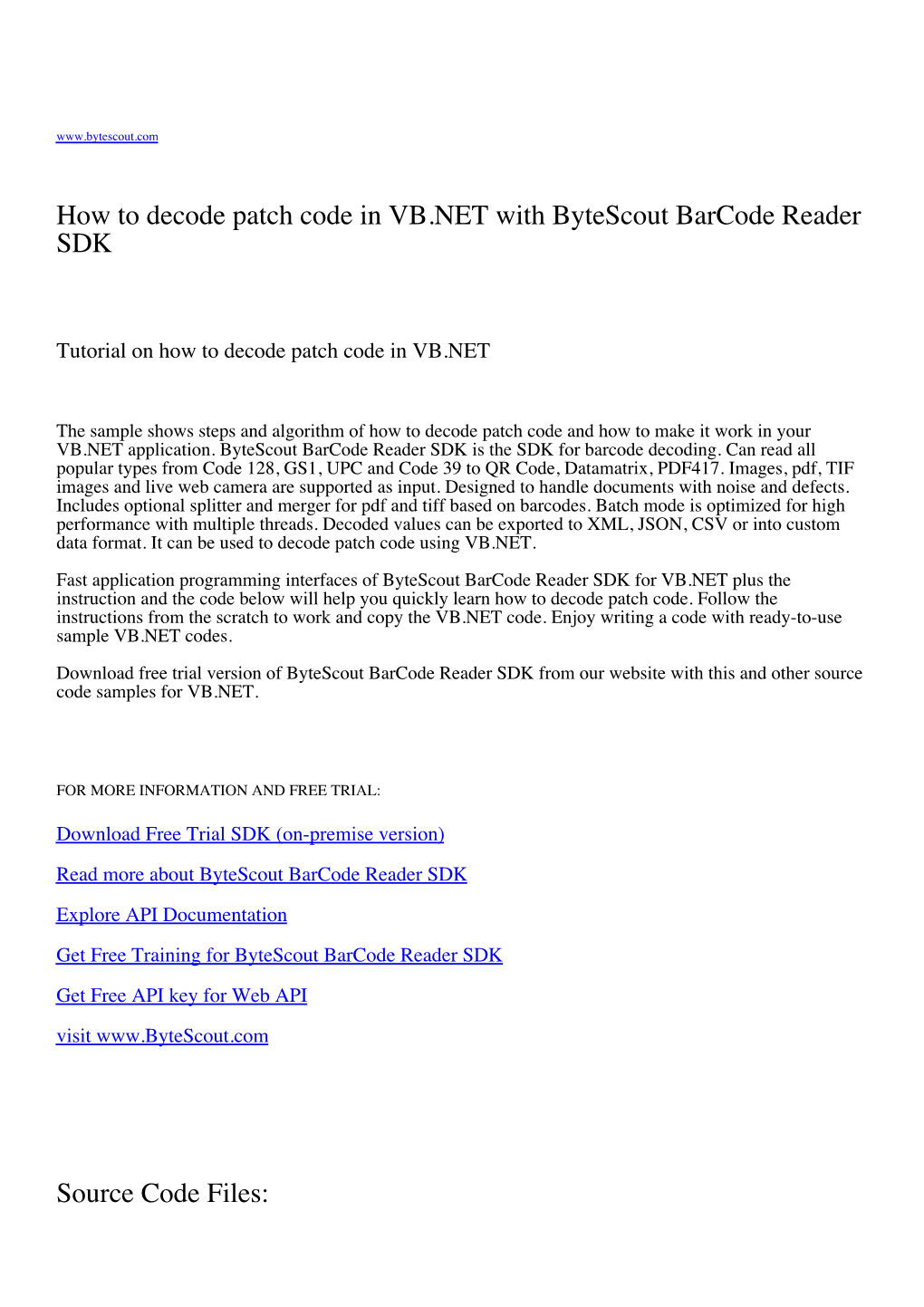 How to Decode Patch Code in VB.NET with Bytescout Barcode Reader SDK