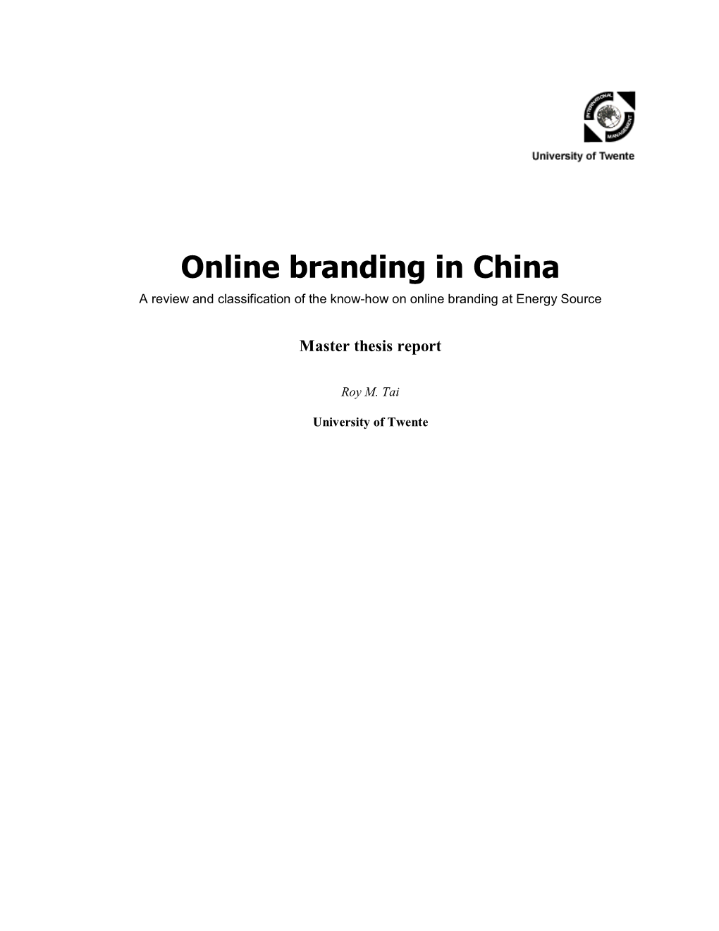 Online Branding in China