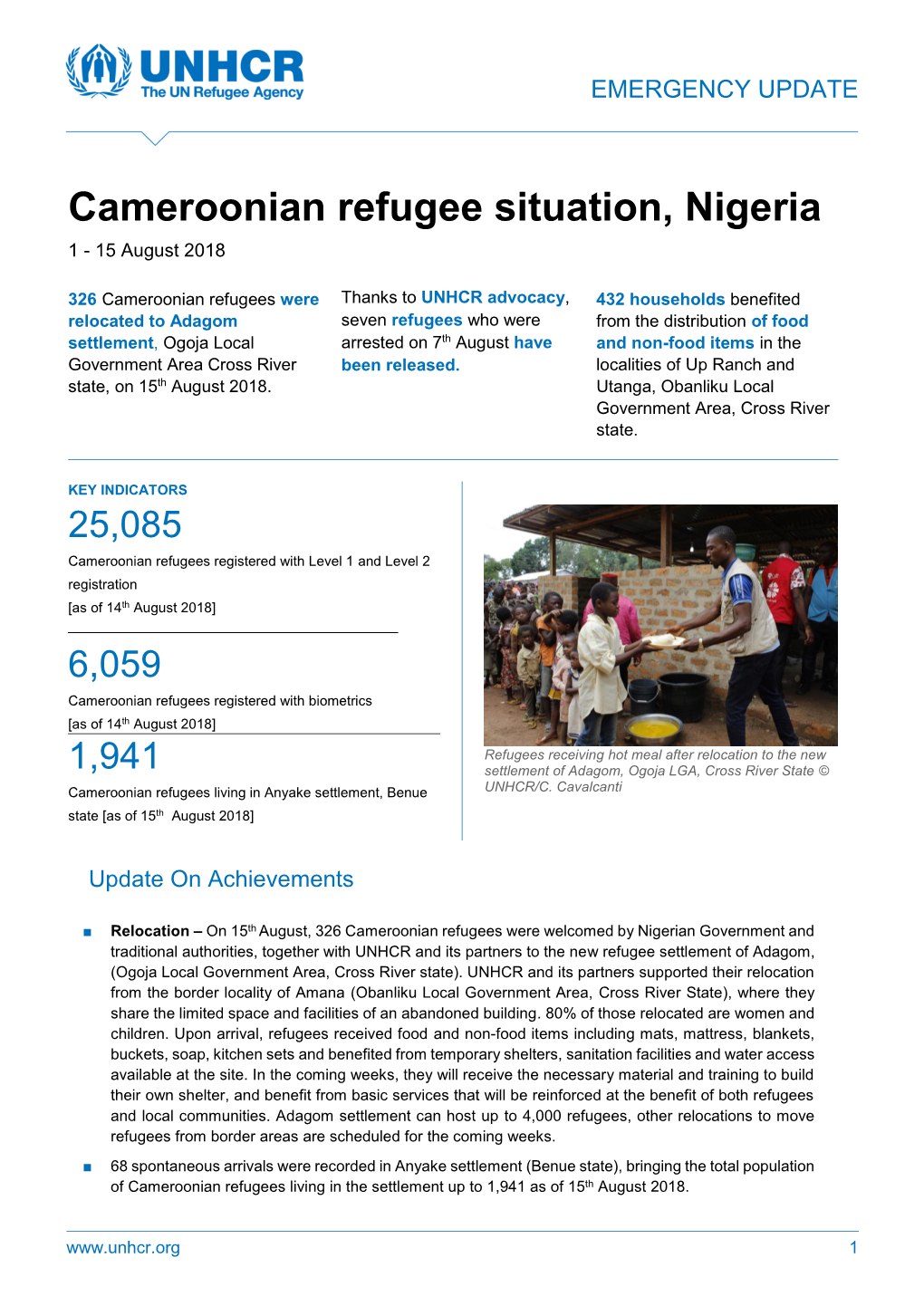 Cameroonian Refugee Situation, Nigeria