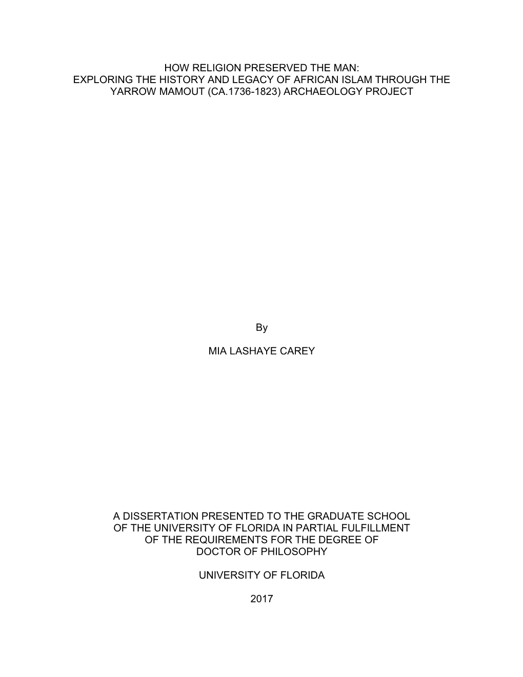 University of Florida Thesis Or Dissertation Formatting