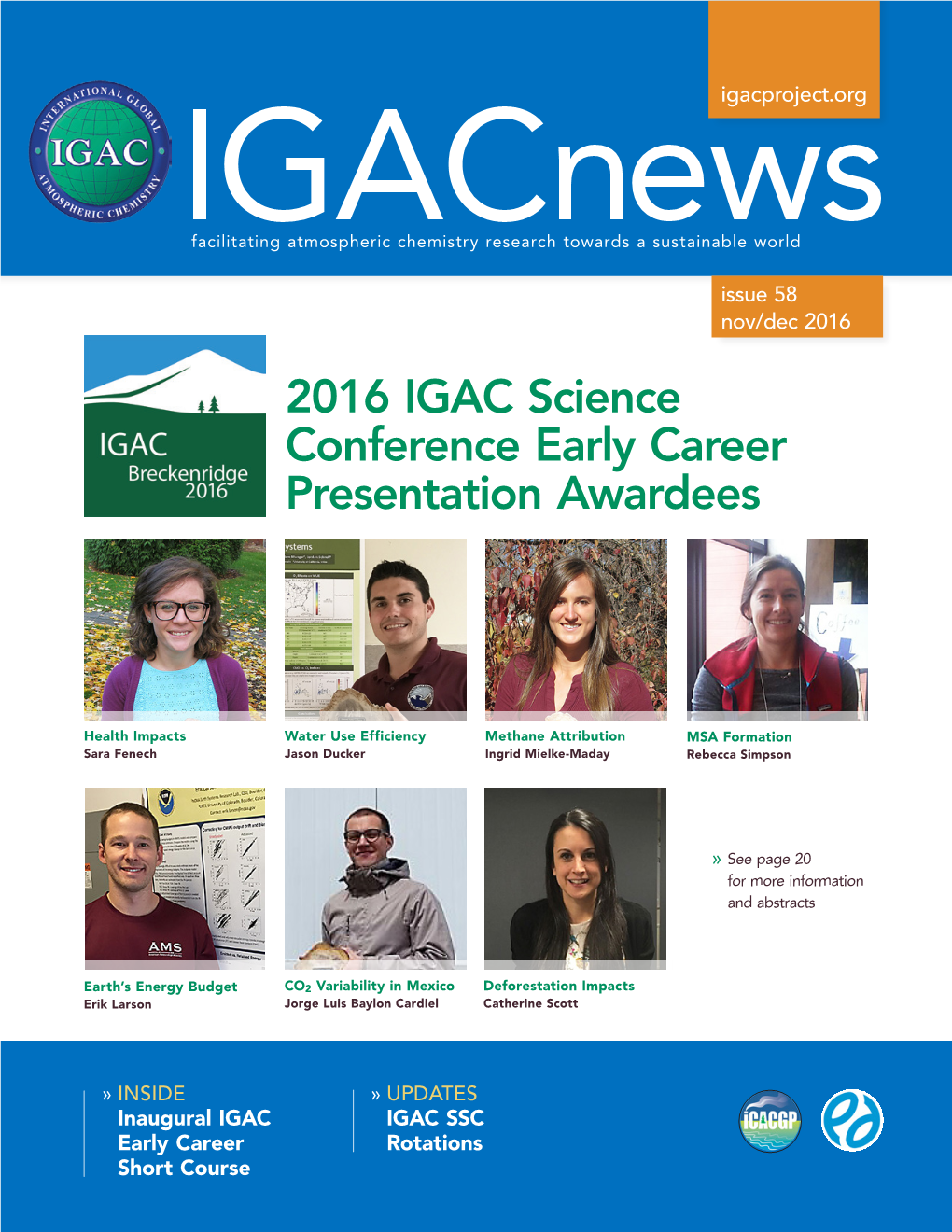 2016 IGAC Science Conference Early Career Presentation Awardees