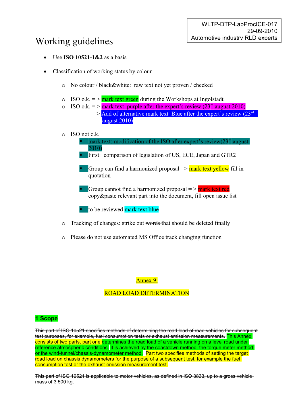 Annex 9 Road Load Determination