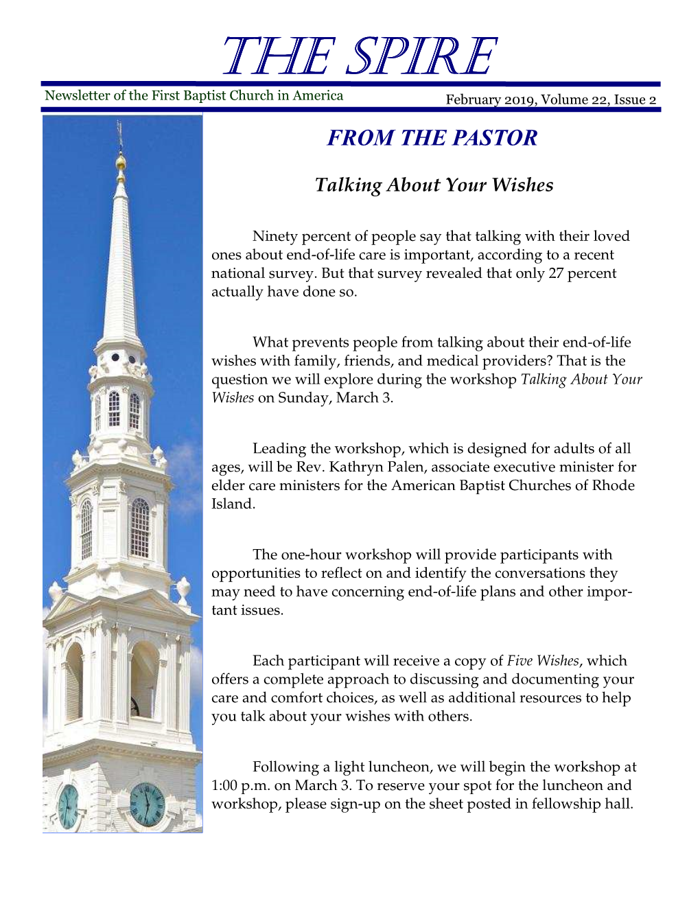 February 2019, Volume 22, Issue 2 from the PASTOR