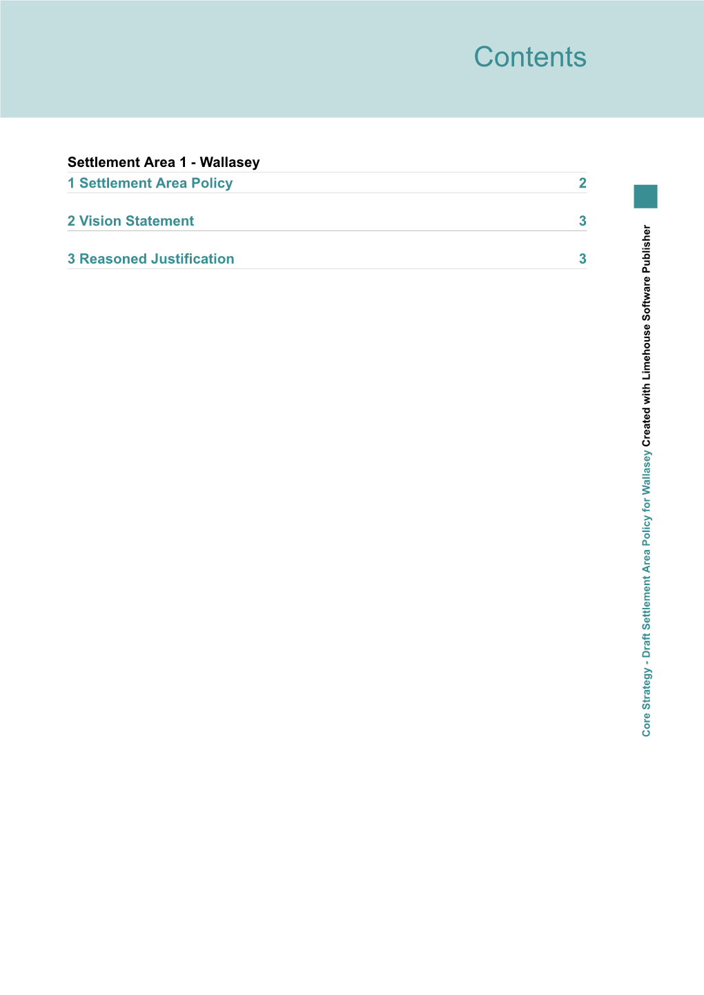 Core Strategy - Draft Settlement Area 2 Policy for Wallasey