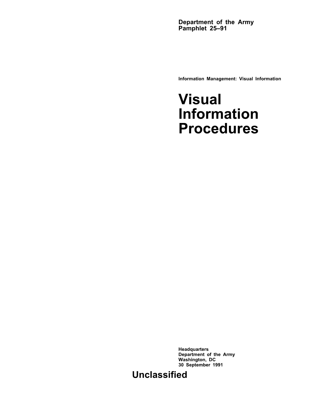 Visual Information Procedures