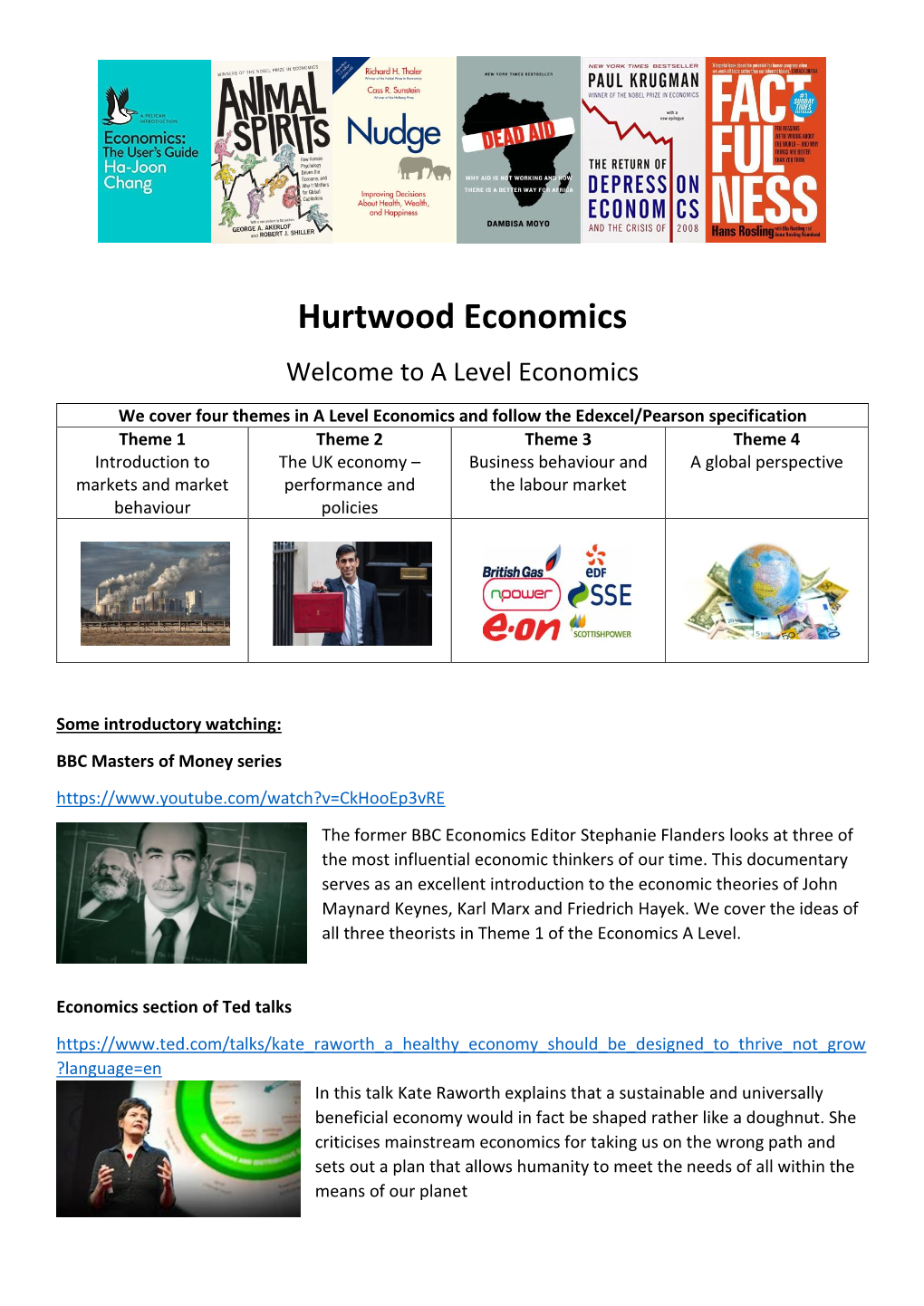 Hurtwood Economics Welcome to a Level Economics