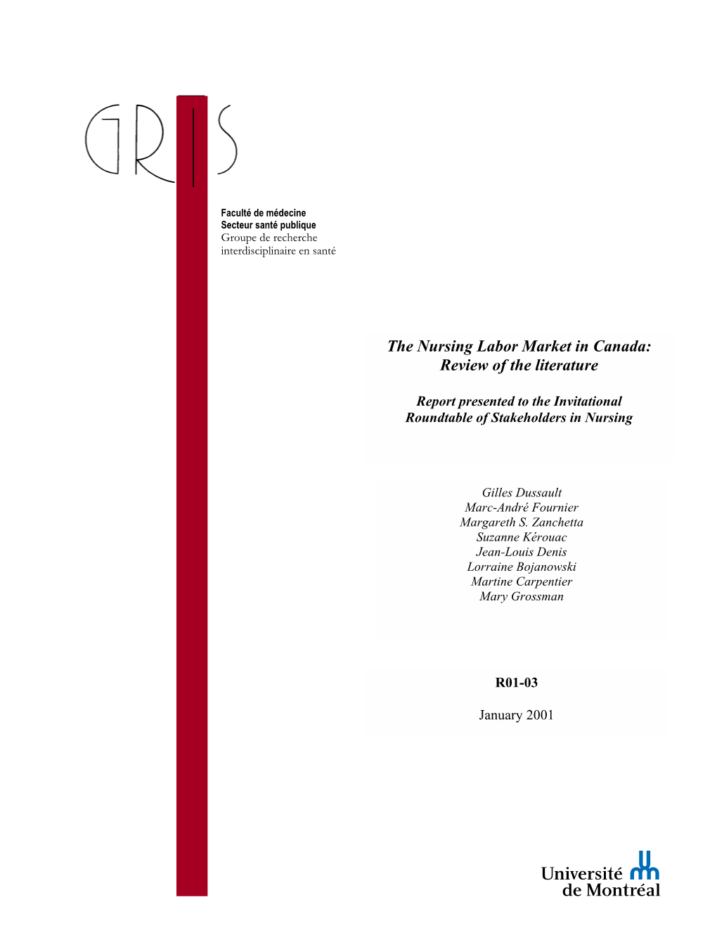 The Nursing Labor Market in Canada: Review of the Literature