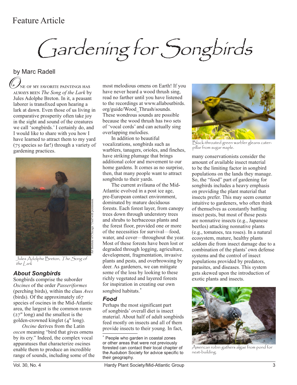 Gardening for Songbirds