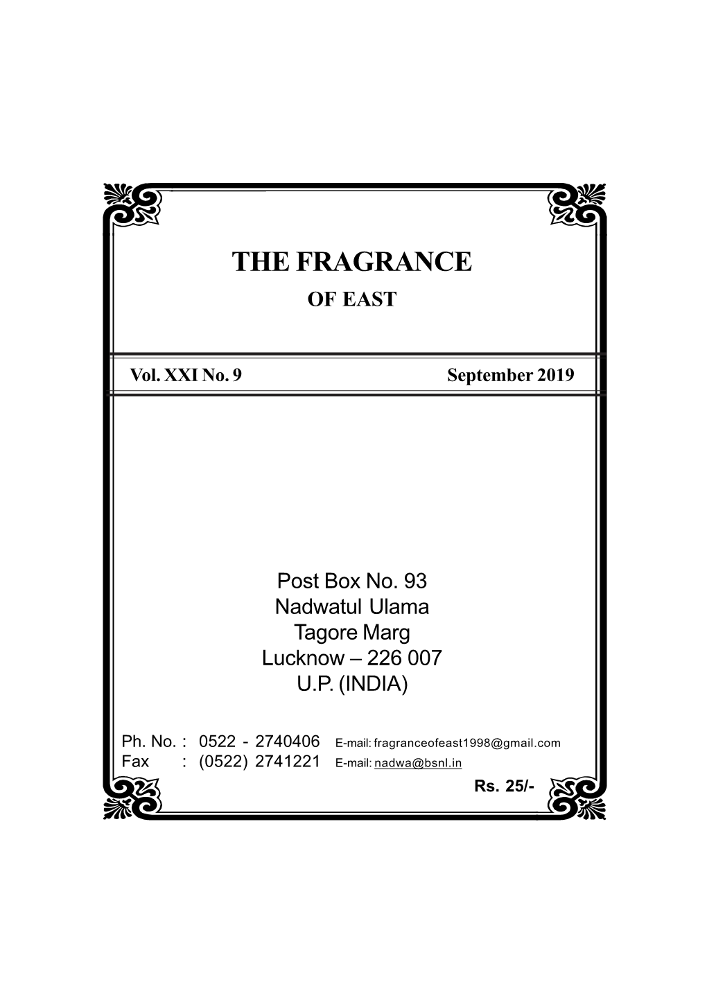 THE FRAGRANCE of EAST September, 2019.Pmd