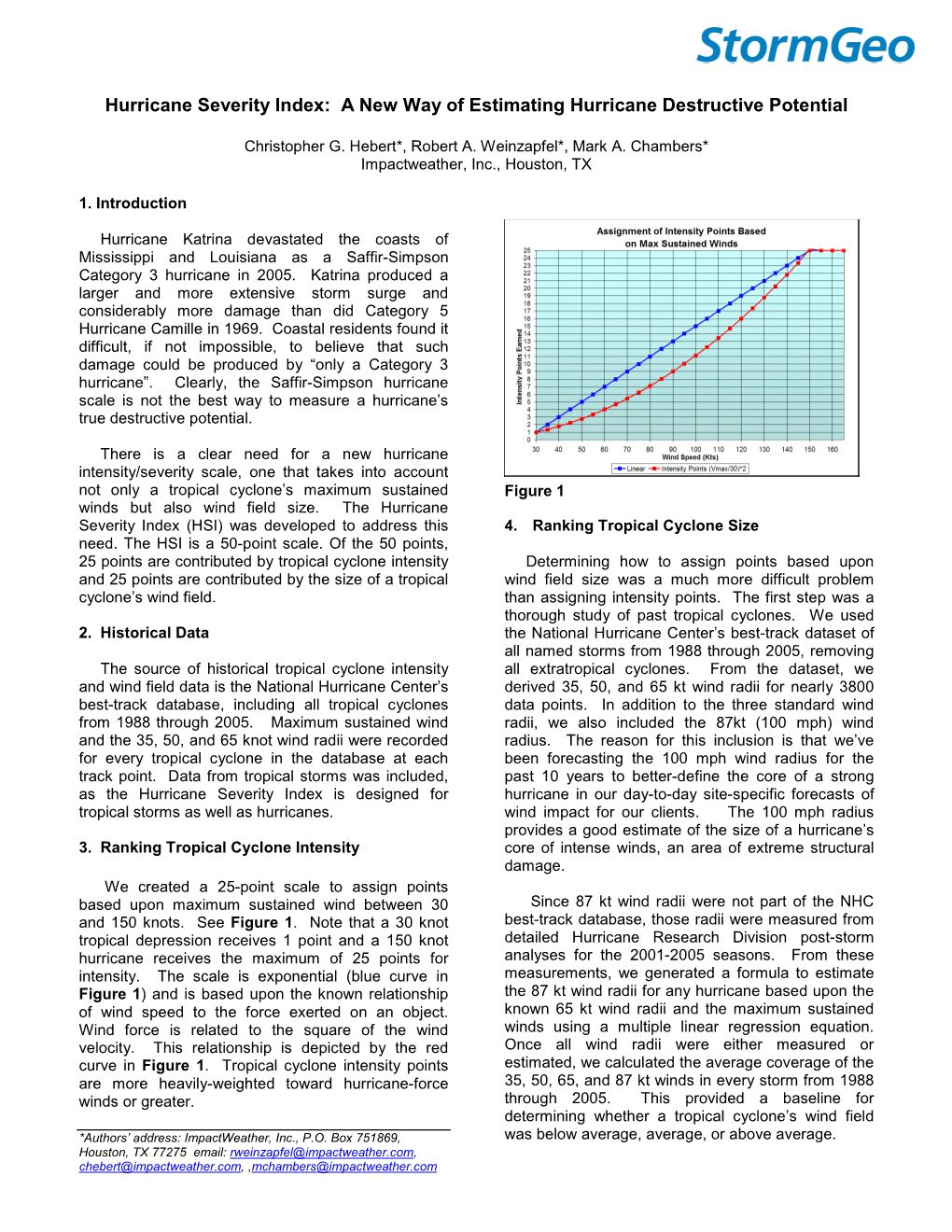 Hurricane Severity Index Abstract