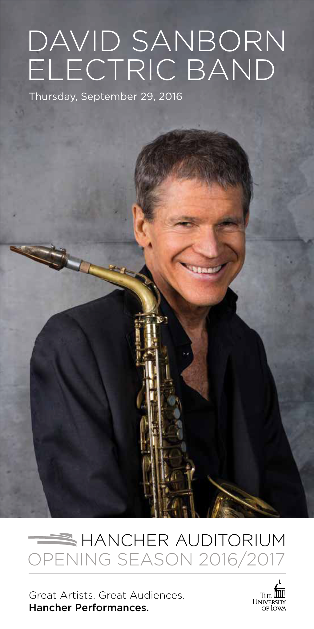 DAVID SANBORN ELECTRIC BAND Thursday, September 29, 2016