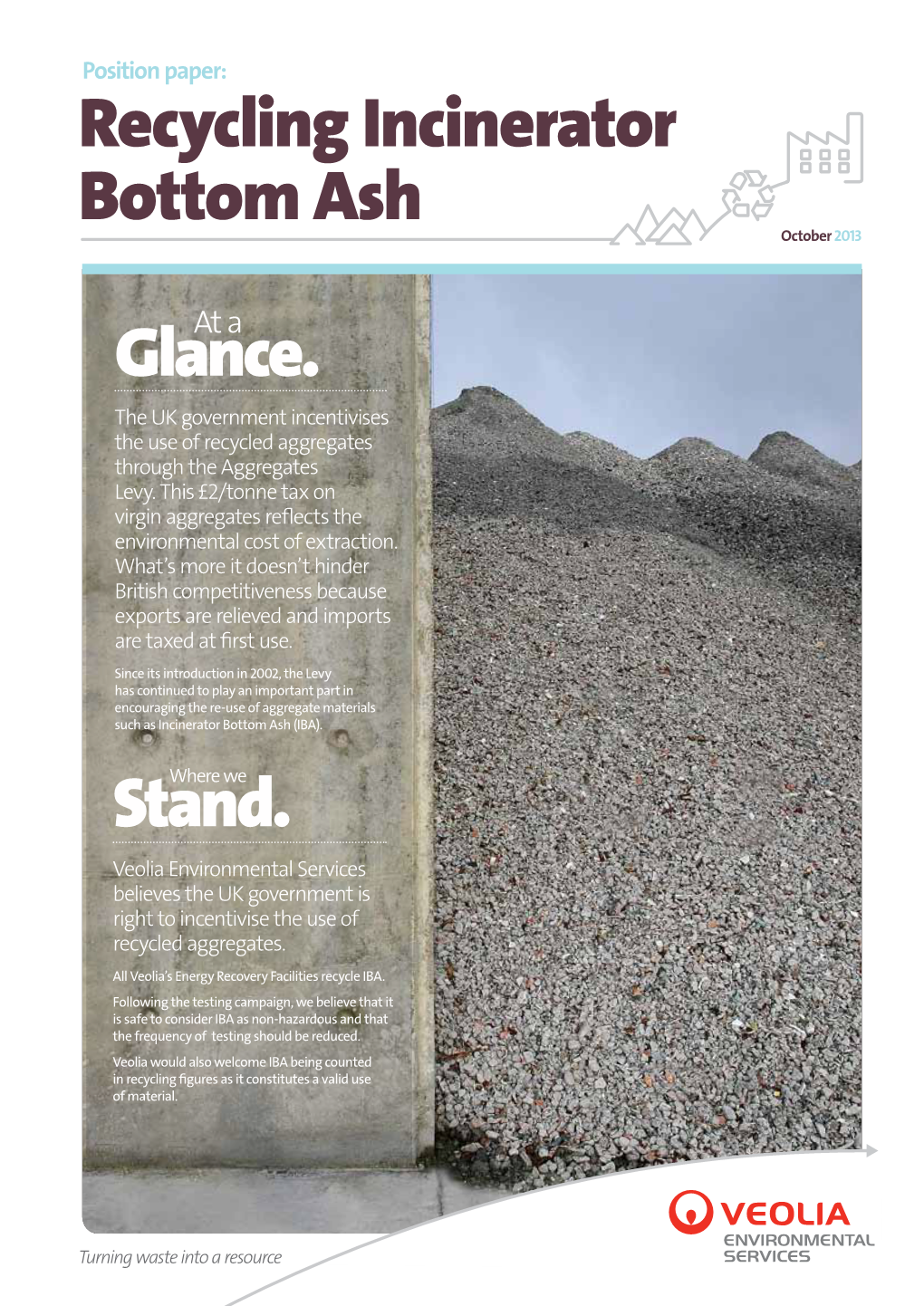Recycling Incinerator Bottom Ash Glance. Stand