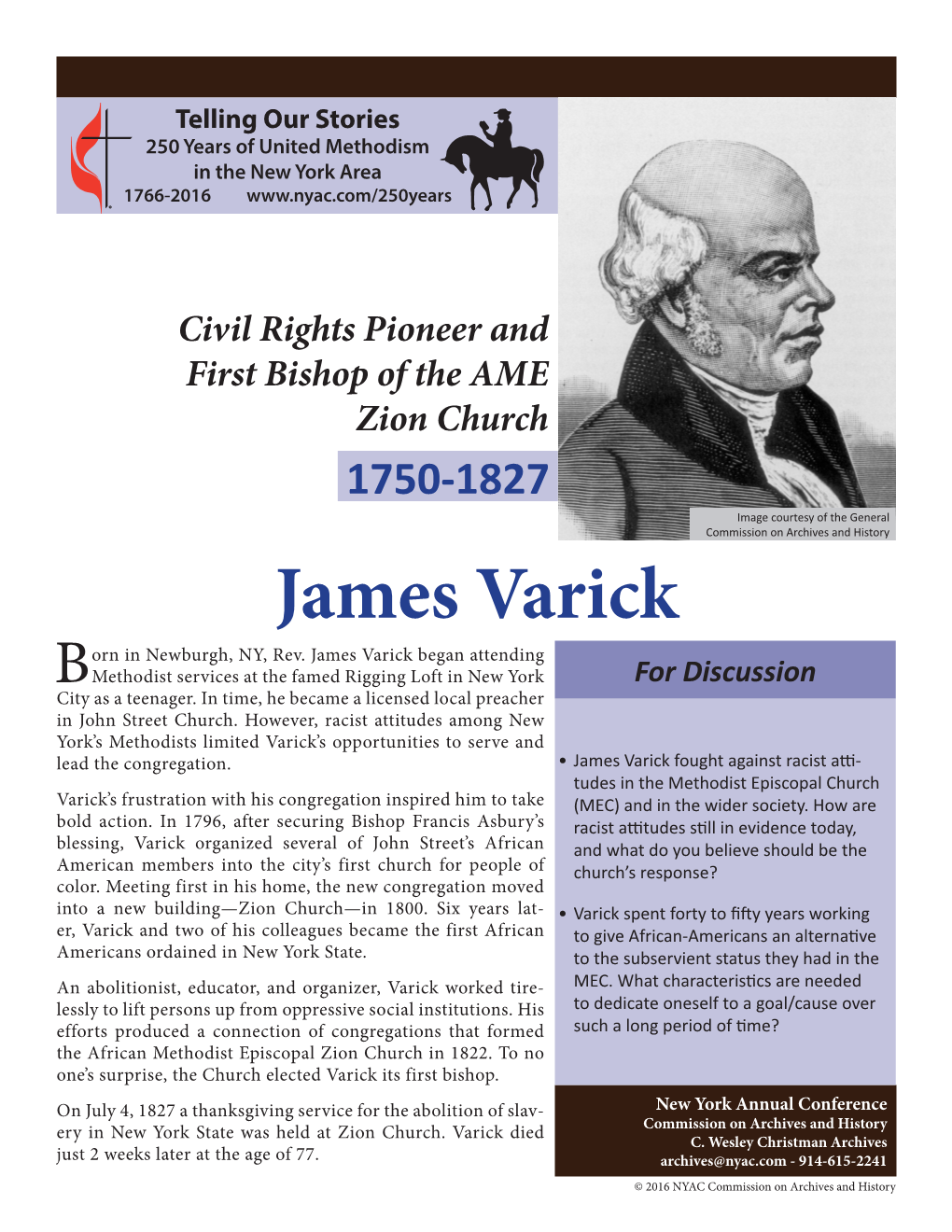 James Varick Orn in Newburgh, NY, Rev