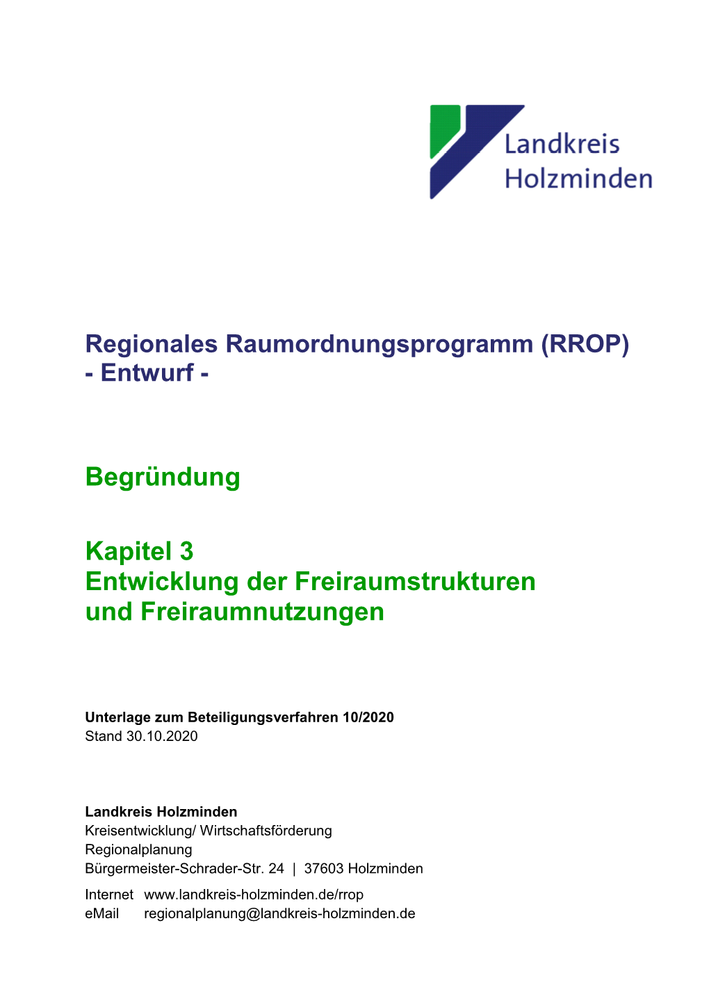 Begründung Kapitel 3 Entwicklung Der Freiraumstrukturen Und